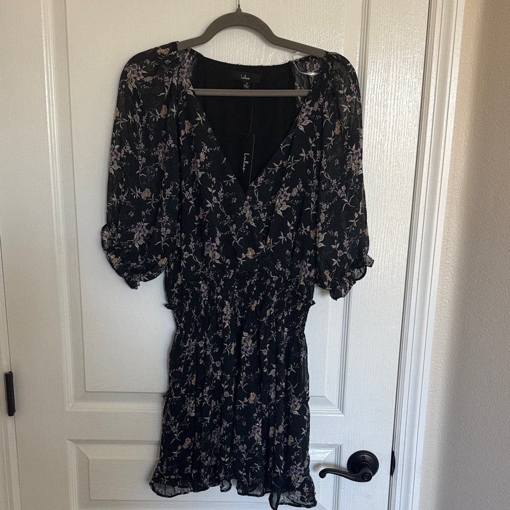 Lulu's Black Floral Mini Dress